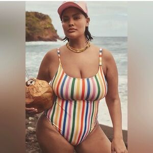 Andie x Tienda Sunshine The Amalfi One Piece Rainbow Stripe L